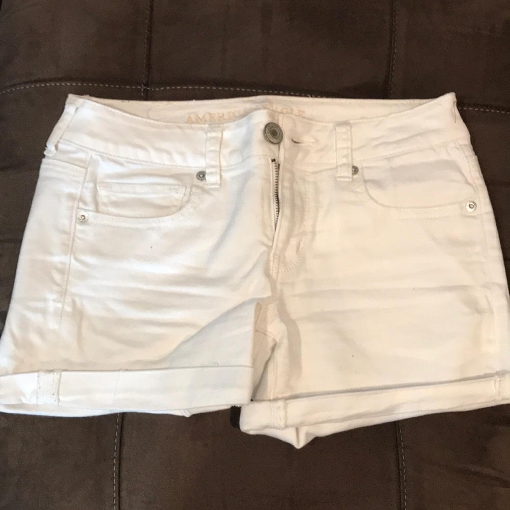 White jean shorts